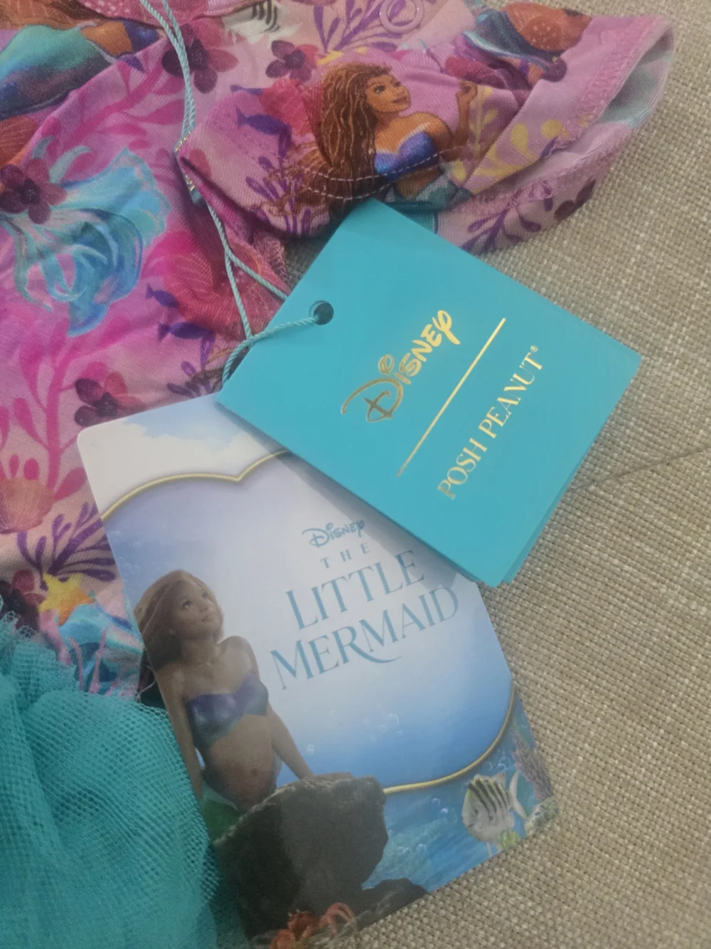 Disney The Little Mermaid Ariel Baby Tulle Tutu Bodysuit 3-6 Months NWT